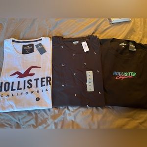 3 Brand New Hollister & Old Navy T shirts Size XL
